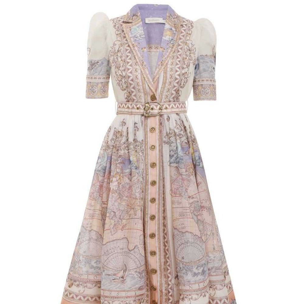 Zimmerman Odyssey Graphic Print Midi Dress- New with Tags